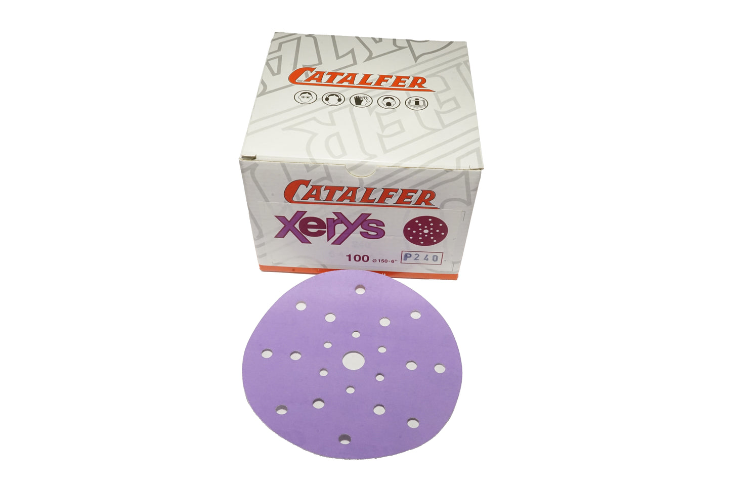 Profesionalus keramikinis šlifavimo popierius Catalfer XERYS, 21 skylių, P80-P600, Ø150mm (100vnt)