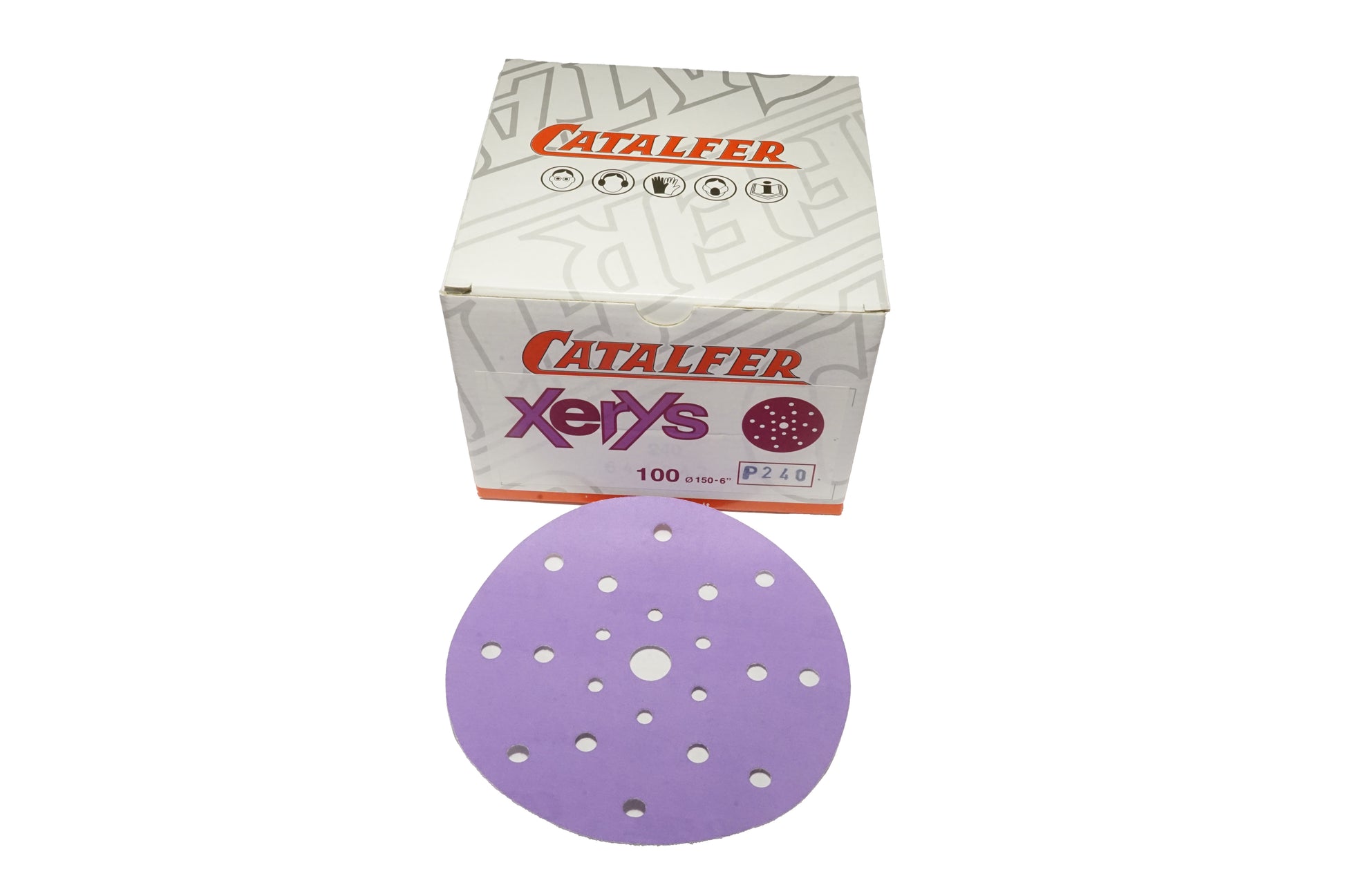 Profesionalus keramikinis šlifavimo popierius Catalfer XERYS, 21 skylių, P80-P600, Ø150mm (100vnt)